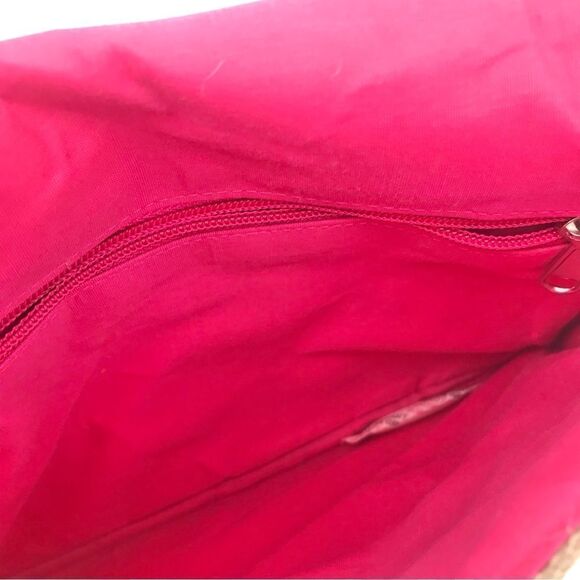 Boutique Multicolor 3D Spring Floral Embellished Burlap Clutch Purse - Picture 16 of 16